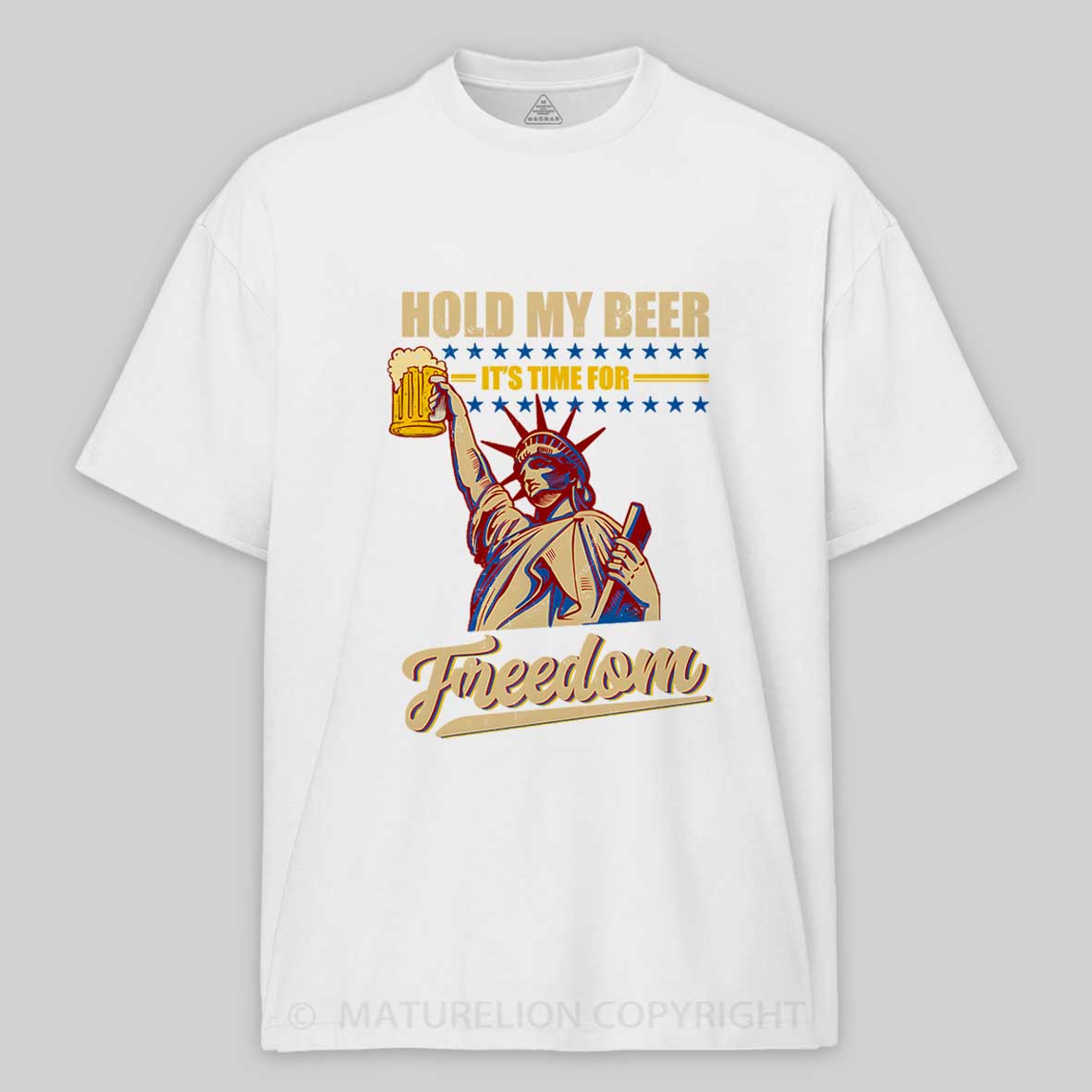 Maturelion Men's T-Shirt Hold My Beer 4th Of July T-shirt