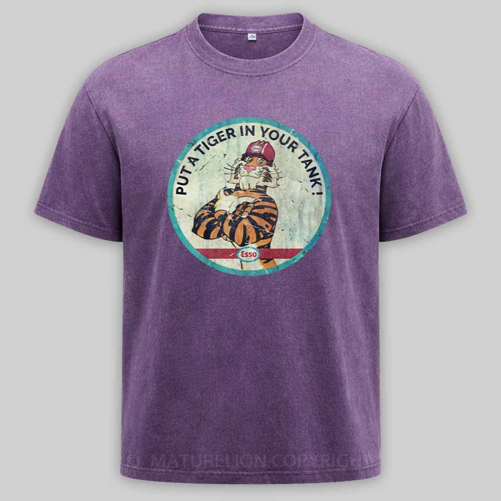 Maturelion Put a Tiger in Your Tank Washed T-shirt