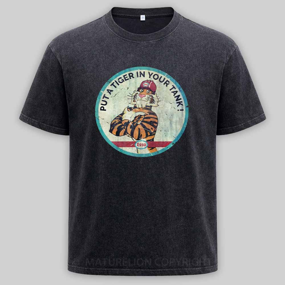 Maturelion Put a Tiger in Your Tank Washed T-shirt