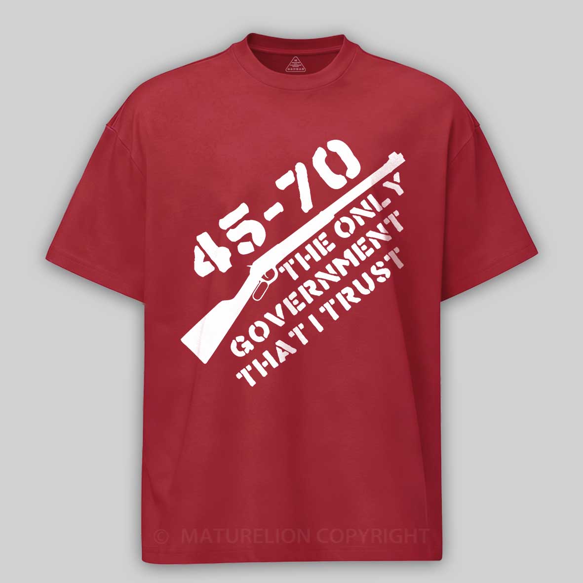Maturelion Men's T-shirt 45-70 The Only Government I Trust Cotton T-shirt