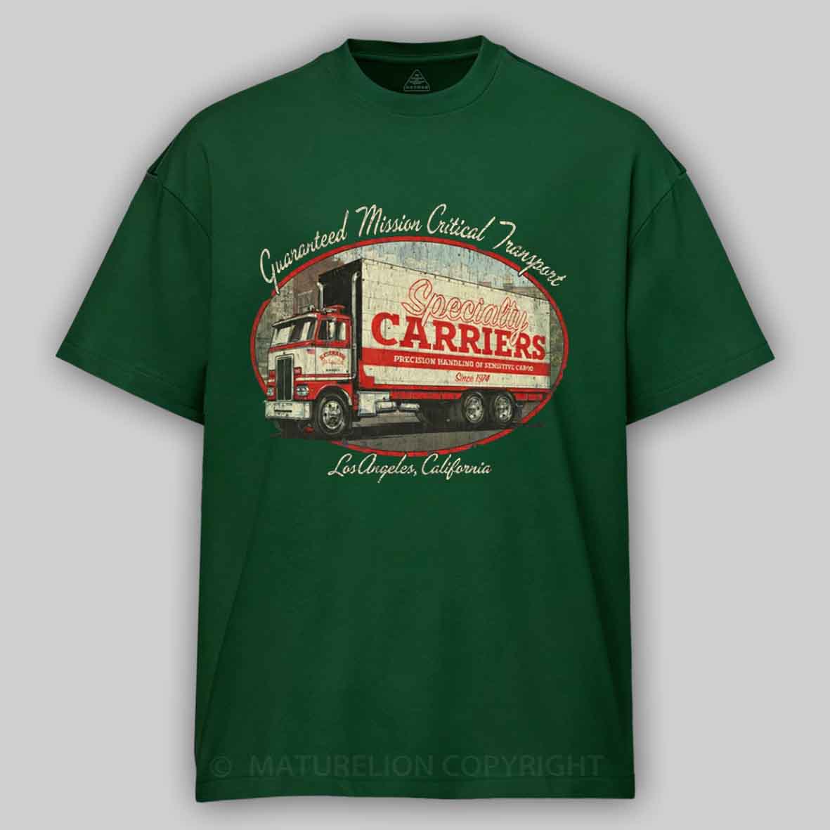 Maturelion Specialty Carriers Los Angeles 1974 Cotton T-shirt