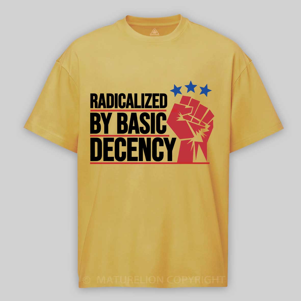 Maturelion Radicalized-By-Basic-Decency-3 Cotton T-shirt