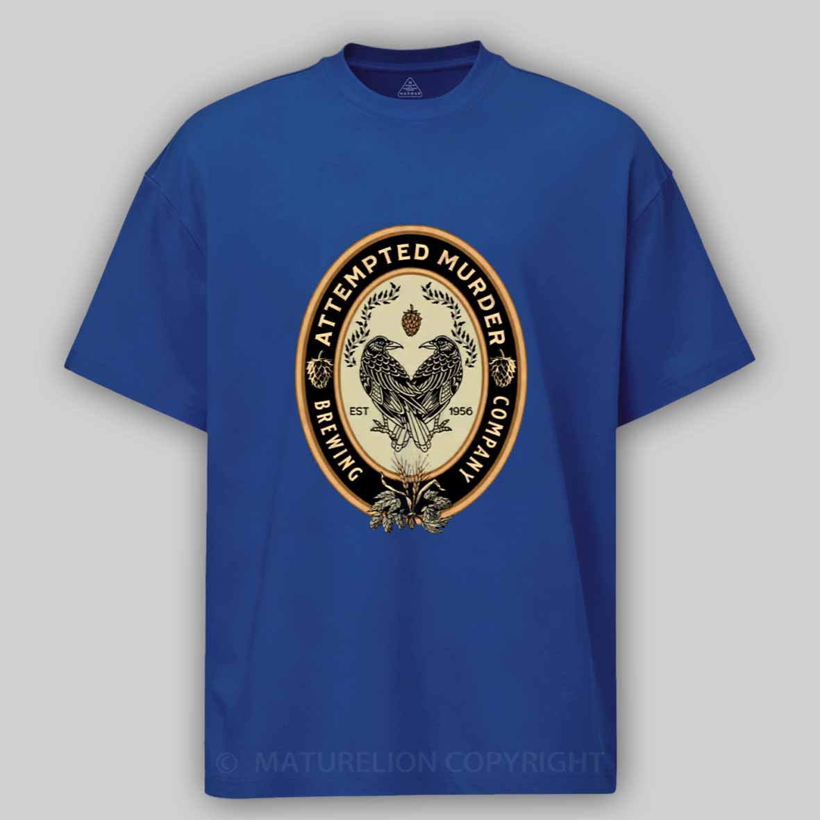 Maturelion Attempted Murder Brewing Company Beer Logo Crows & Ravens Cotton T-shirt