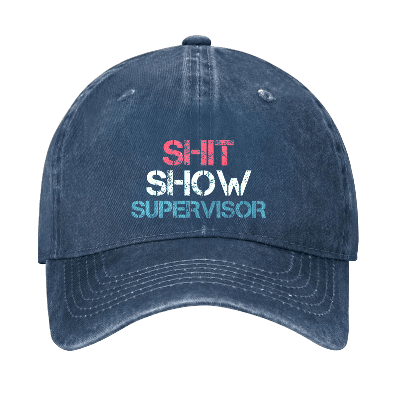Shit Show Supervisor Funny Text Letters Adjustable Cap-Maturelion