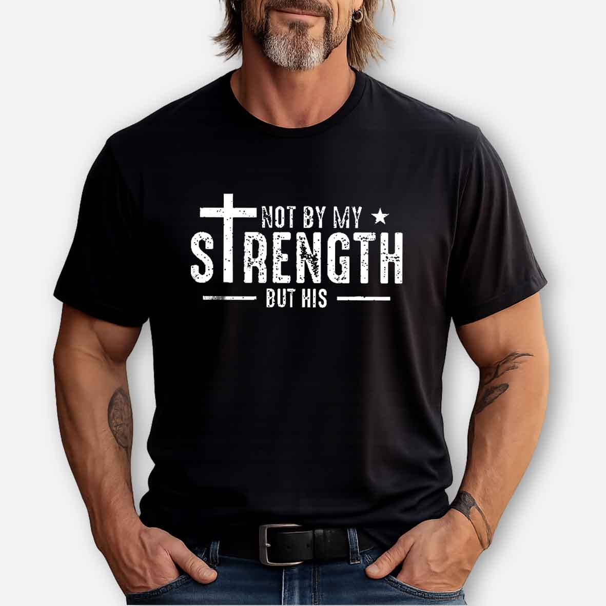 Maturelion Men's T-shirt Not My Strength Bible Verse Cotton T-shirt