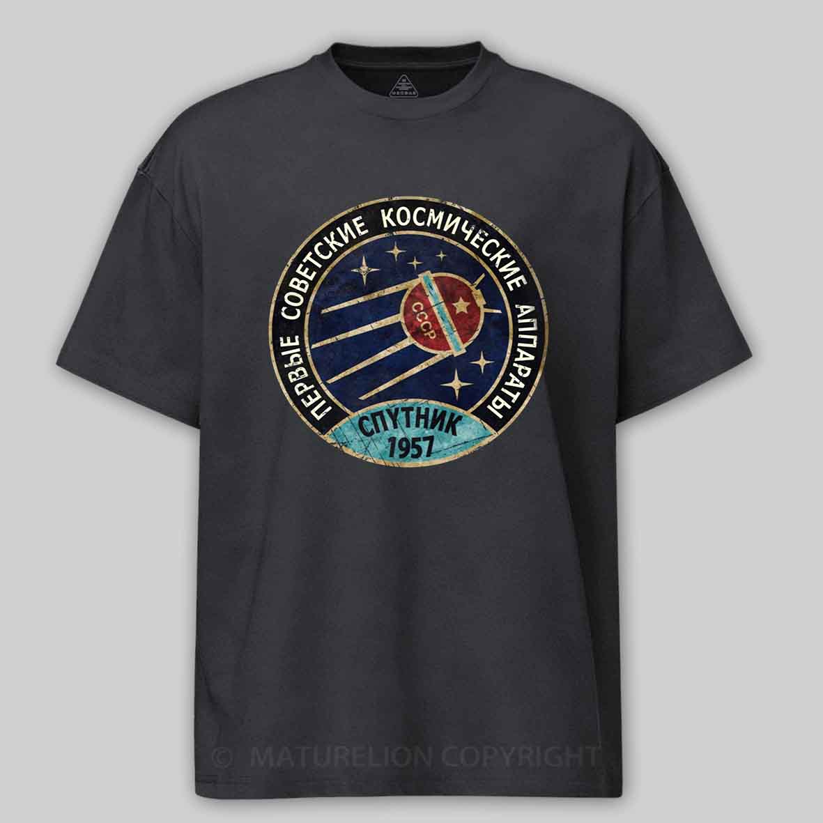 Maturelion Vintage Blue Badge Спутник V01 Cotton T-shirt