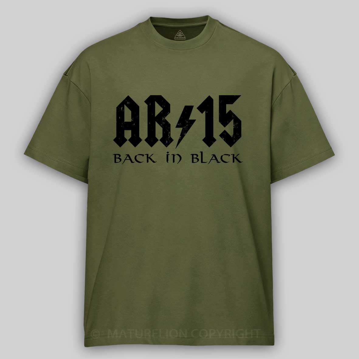 Maturelion Men's T-Shirt AR15 Back In Black Cotton T-Shirt