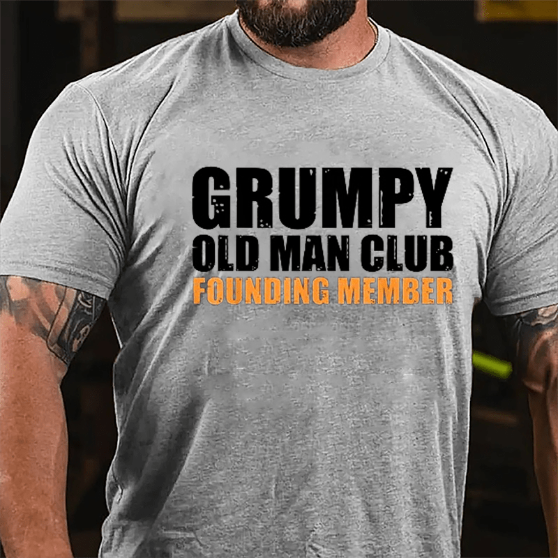 Grumpy Old Man Club Founding Member Men's Cotton T-shirt-Maturelion
