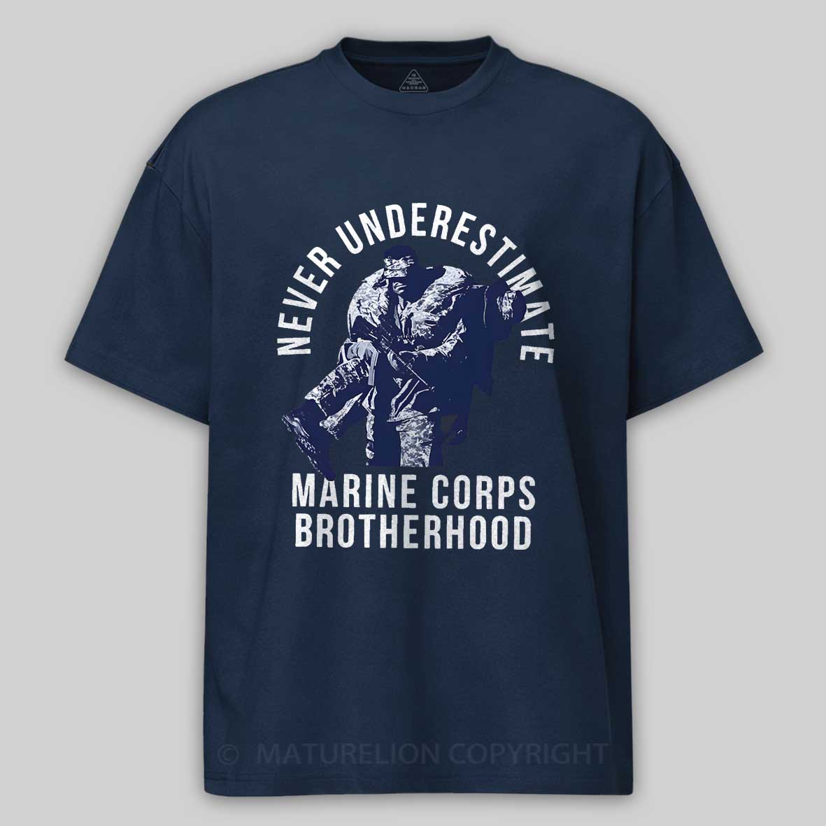Maturelion Men's T-Shirt Never Underestimate Brotherhood Cotton T-Shirt