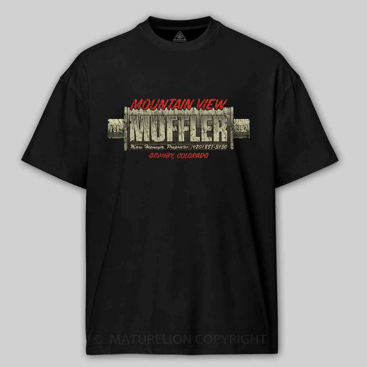 Maturelion Mountain View Muffler 1992 Cotton T-shirt