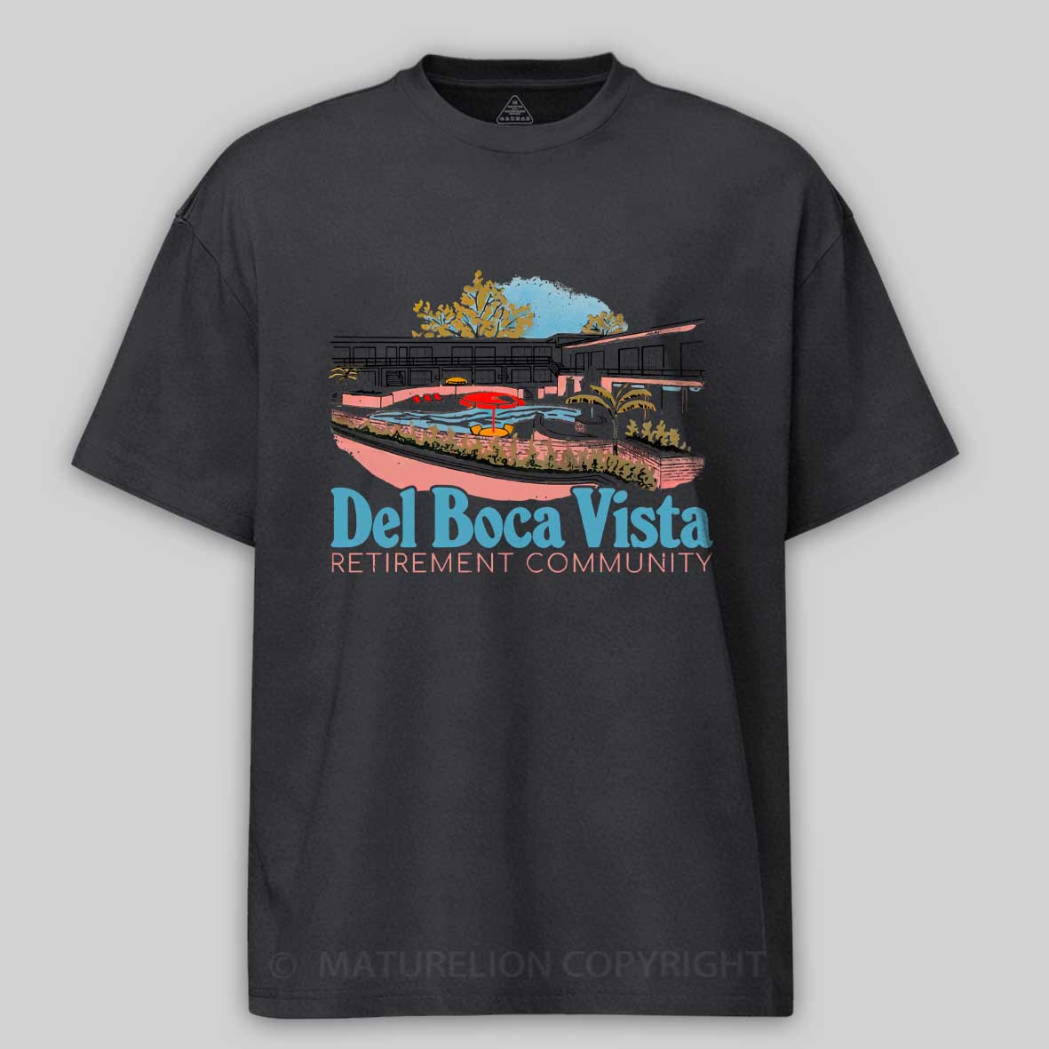 Maturelion Del Boca Vista Retirement Community - Retro Original Design Cotton T-shirt