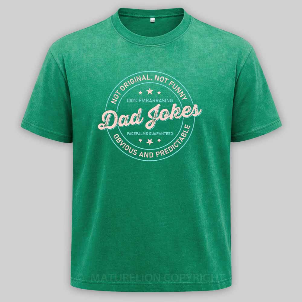 Maturelion Vintage Dad Jokes Washed T-shirt