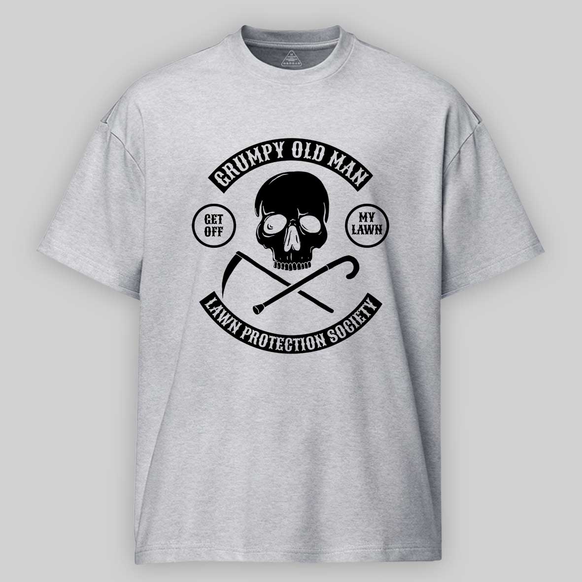 Maturelion Grumpy Old Man Lawn Protection Society - Get Off My Lawn! Cotton T-shirt