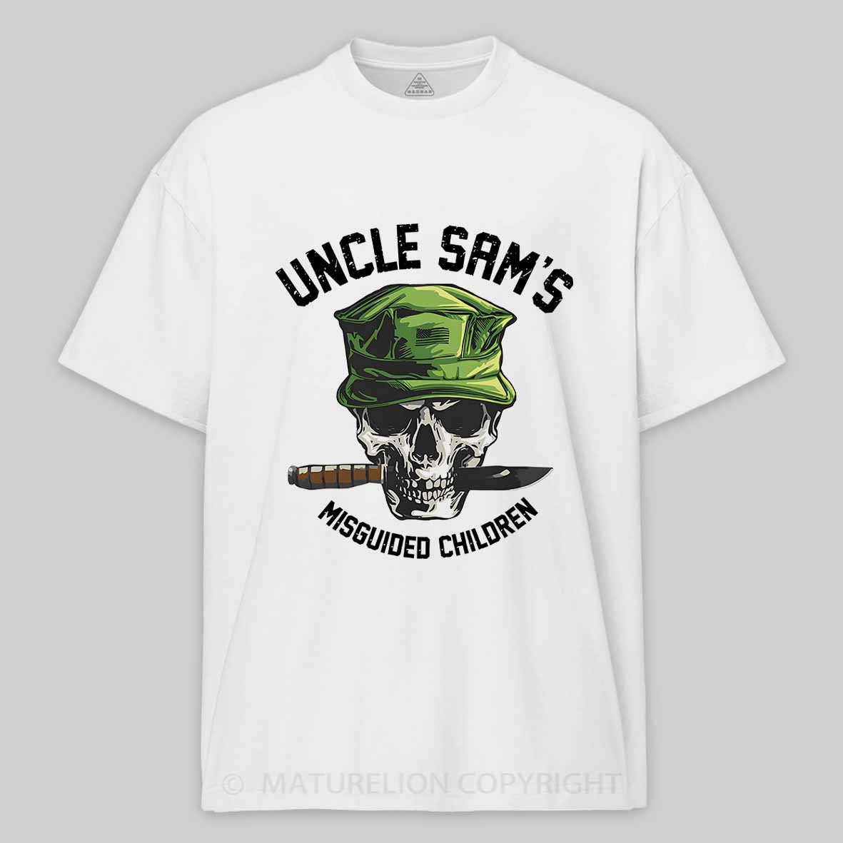 Maturelion Men's T-Shirt Uncle Sam's Misguided Children Cotton T-shirt