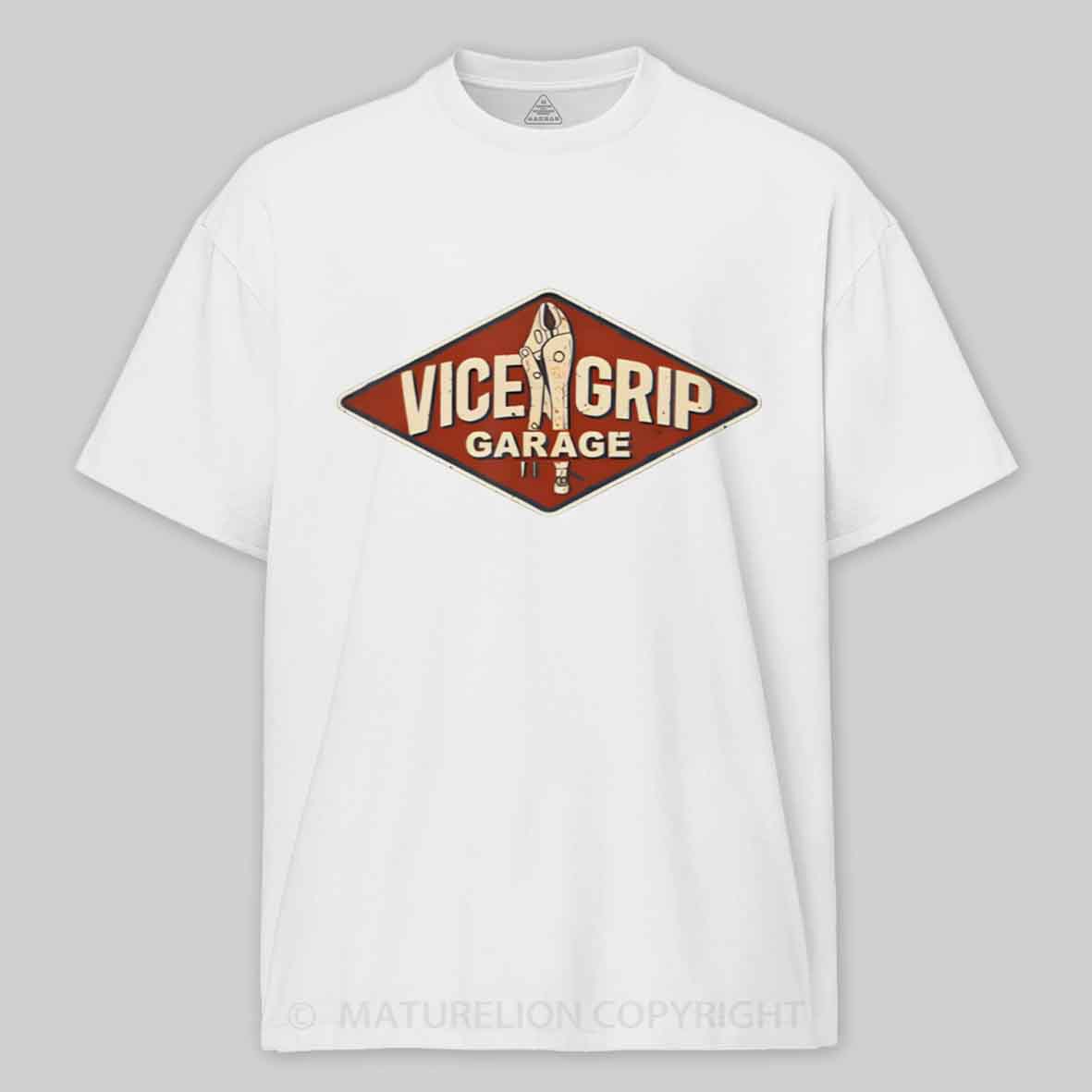 Maturelion Vice Grip Garage Mechanic Dad Joke Handy Grandpa Cotton T-shirt