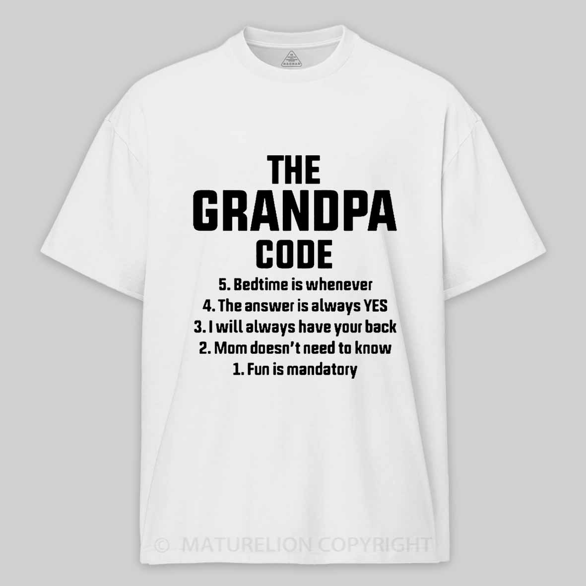 Maturelion Men's T-Shirt The Grandpa Code Cotton T-Shirt