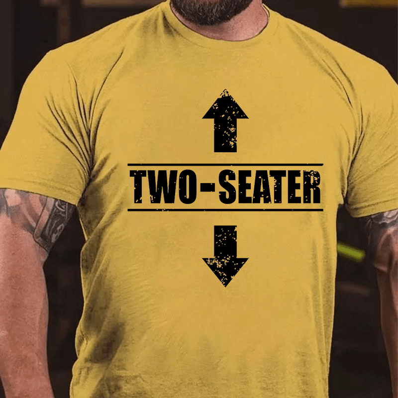 Two Seater Funny Cotton T-shirt (Free Customization)-Maturelion