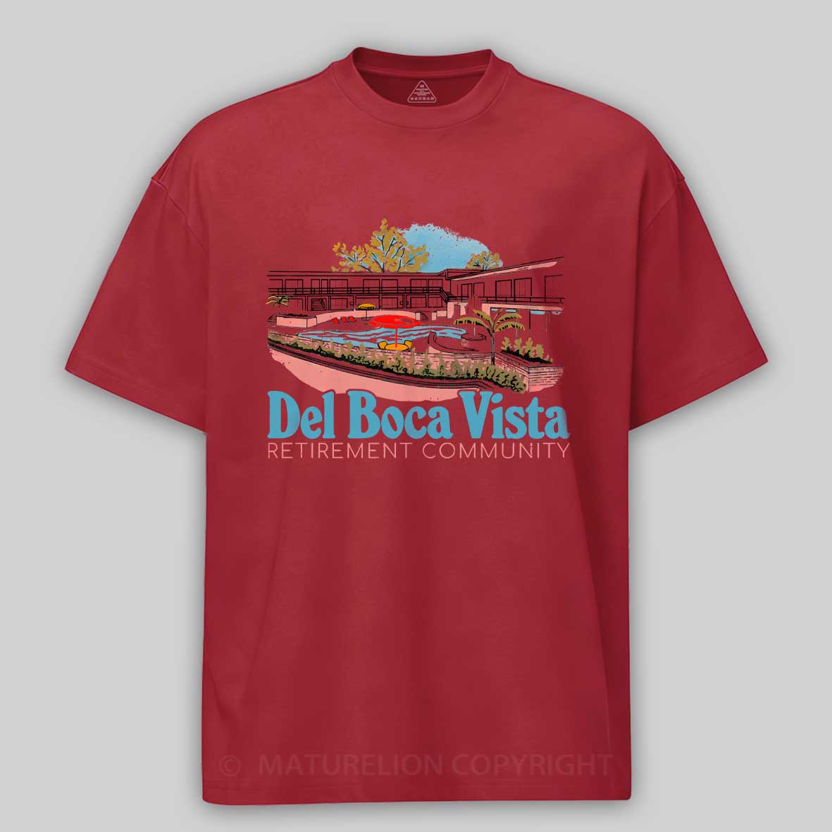 Maturelion Del Boca Vista Retirement Community - Retro Original Design Cotton T-shirt