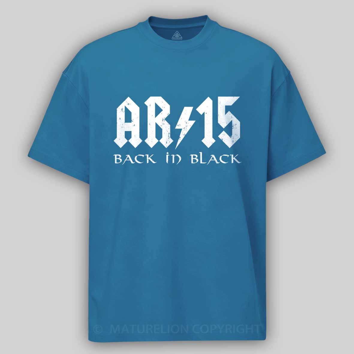 Maturelion Men's T-Shirt AR15 Back In Black Cotton T-Shirt