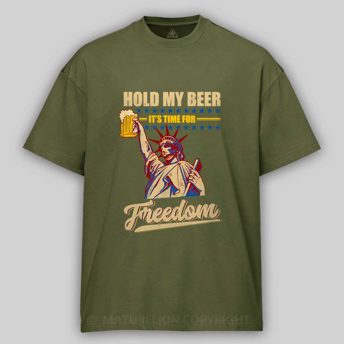 Maturelion Men's T-Shirt Hold My Beer 4th Of July T-shirt