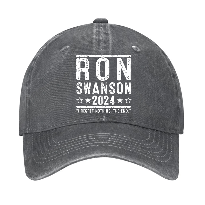 Ron Swanson 2025 I Regret Nothing The End Funny Sarcastic Cap-Maturelion