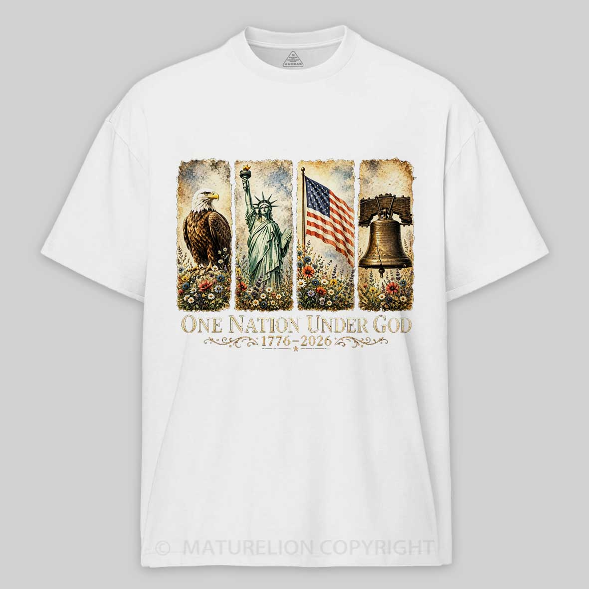 Maturelion One Nation Under God 250 Anniversary T-shirt 