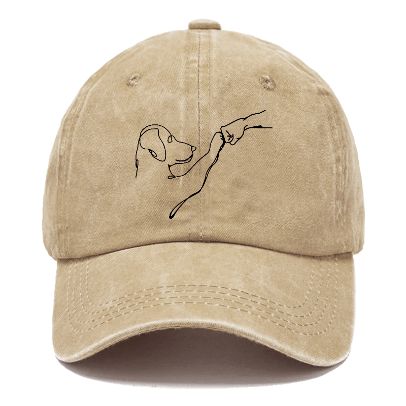 Dog Fist Bump Funny Print Cap -Maturelion