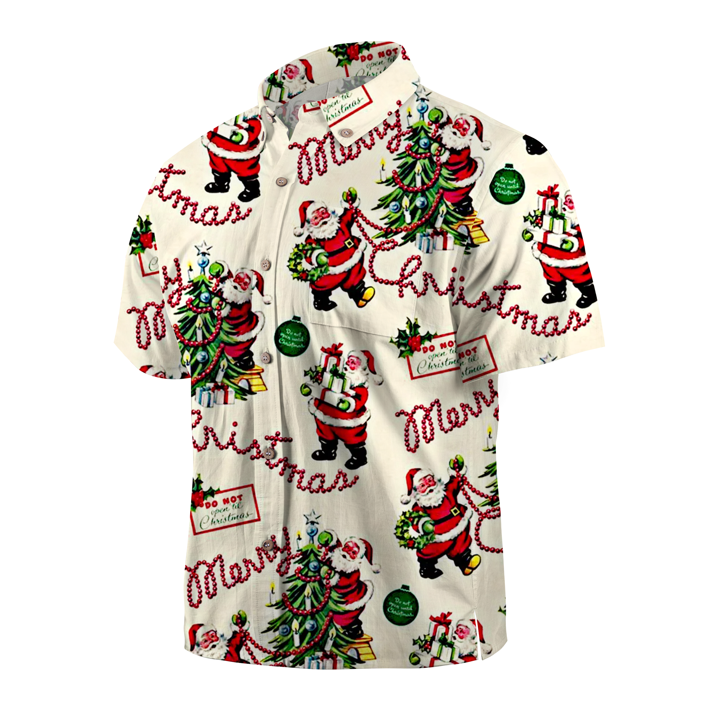 Maturelion Cute Merry Xmas Hawaii Shirt Funny Hawaiian Shirt