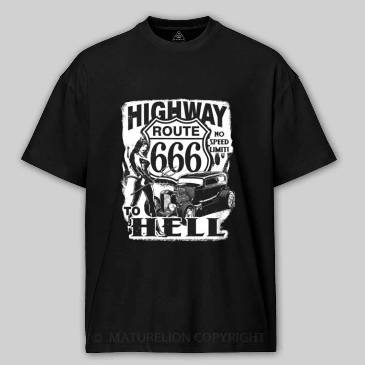 Maturelion Route 666 - Highway to hellCotton T-shirt