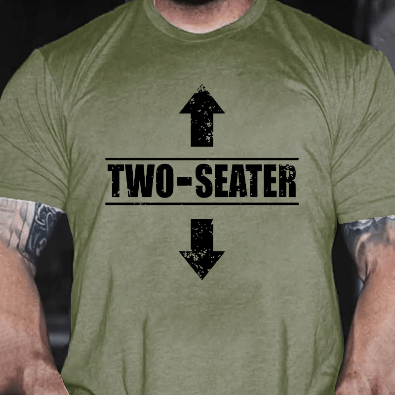 Two Seater Funny Cotton T-shirt (Free Customization)-Maturelion