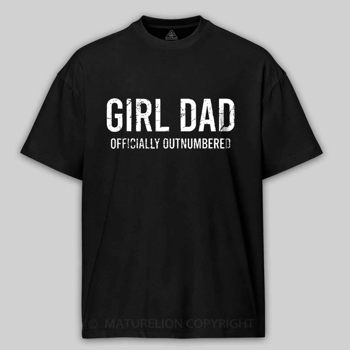 Girl Dad Officially Outnumbered Funny Gift Cotton T-shirt 
