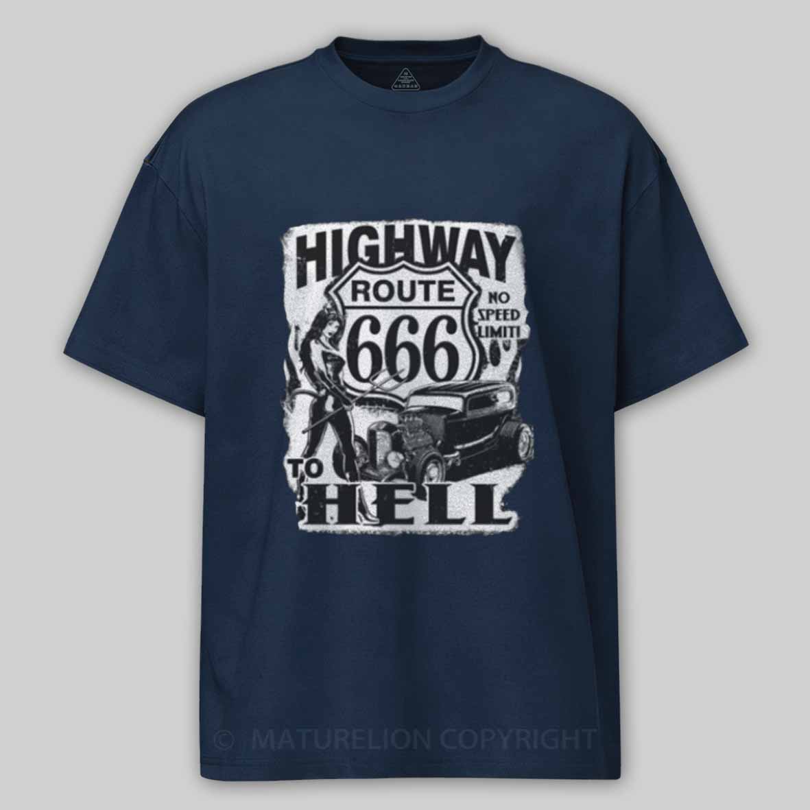 Maturelion Route 666 - Highway to hellCotton T-shirt