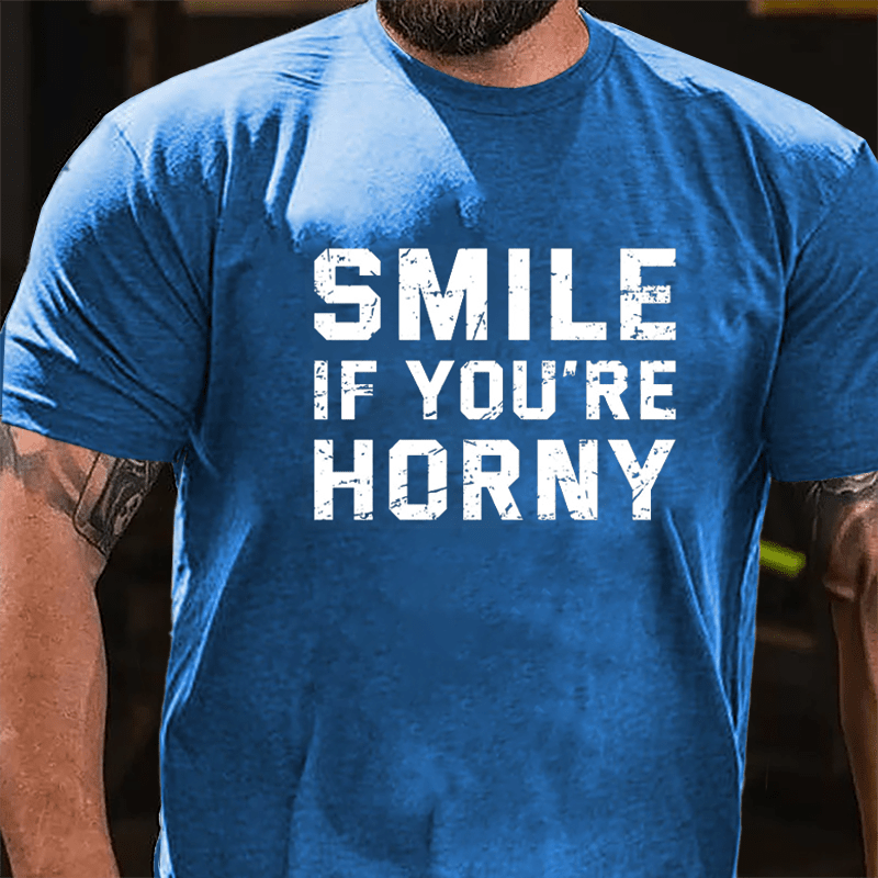 Smile If You're Horny Cotton T-shirt-Maturelion