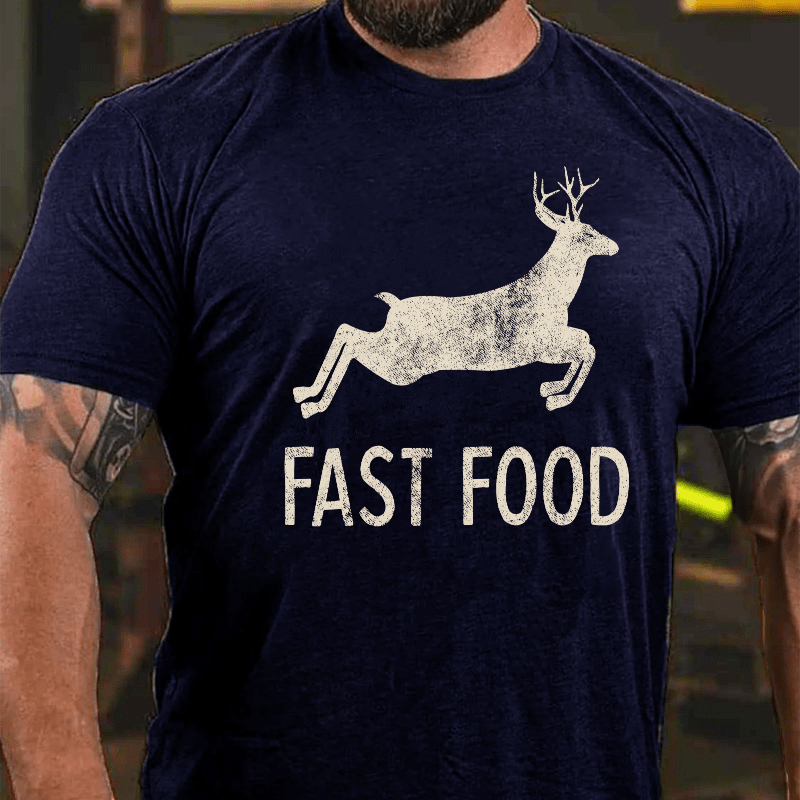 Maturelion Fast Food Funny Men Hunting Unisex Cotton T-shirt (Free Customization)