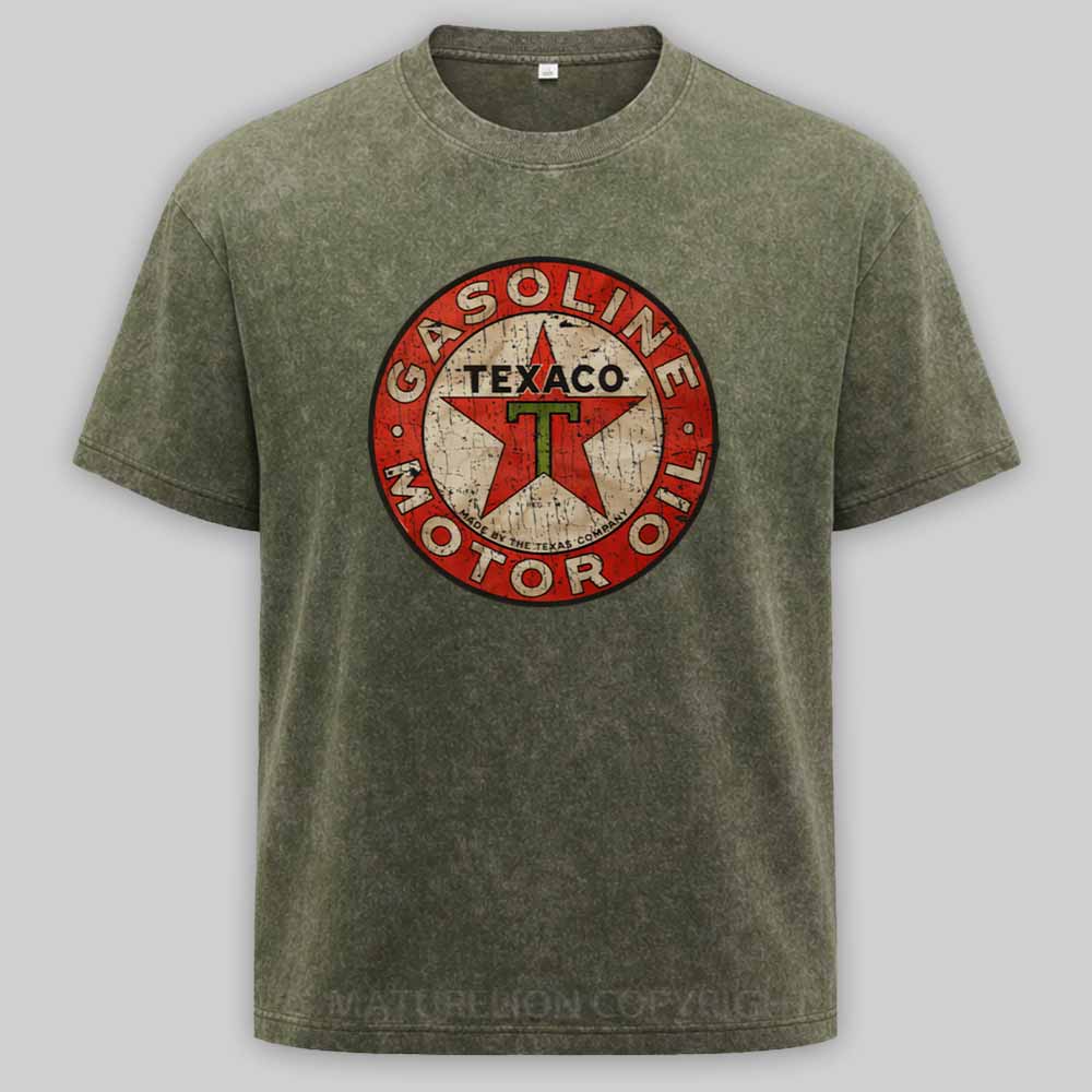 Maturelion Texaco - Vintage Gasoline Motor Oil Washed T-shirt