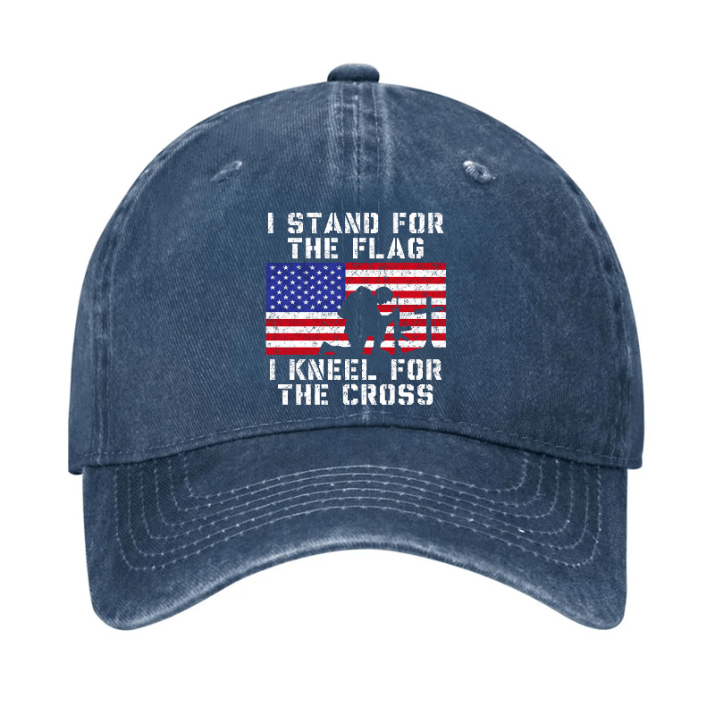 I Stand For The Flag I Kneel For The Cross Cap (Free Customization)-Maturelion