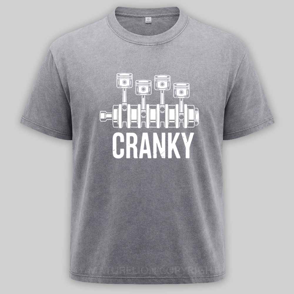 Maturelion Cranky Car Engine Washed T-shirt