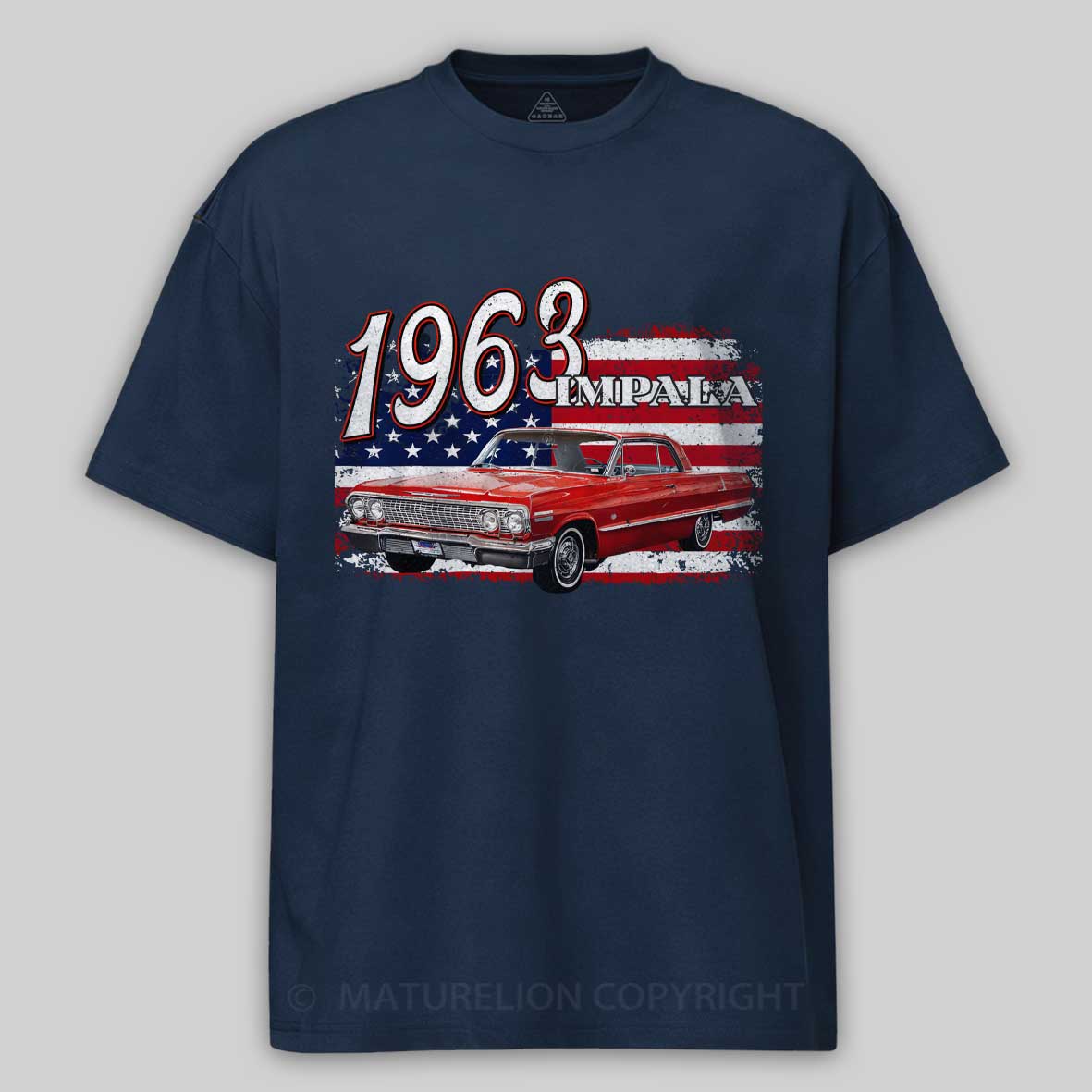 Maturelion 1963 63 Impala Lowrider Ss 4th Of July American Cotton T-shirt