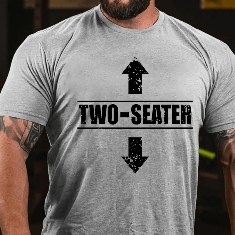 Two Seater Funny Cotton T-shirt (Free Customization)-Maturelion