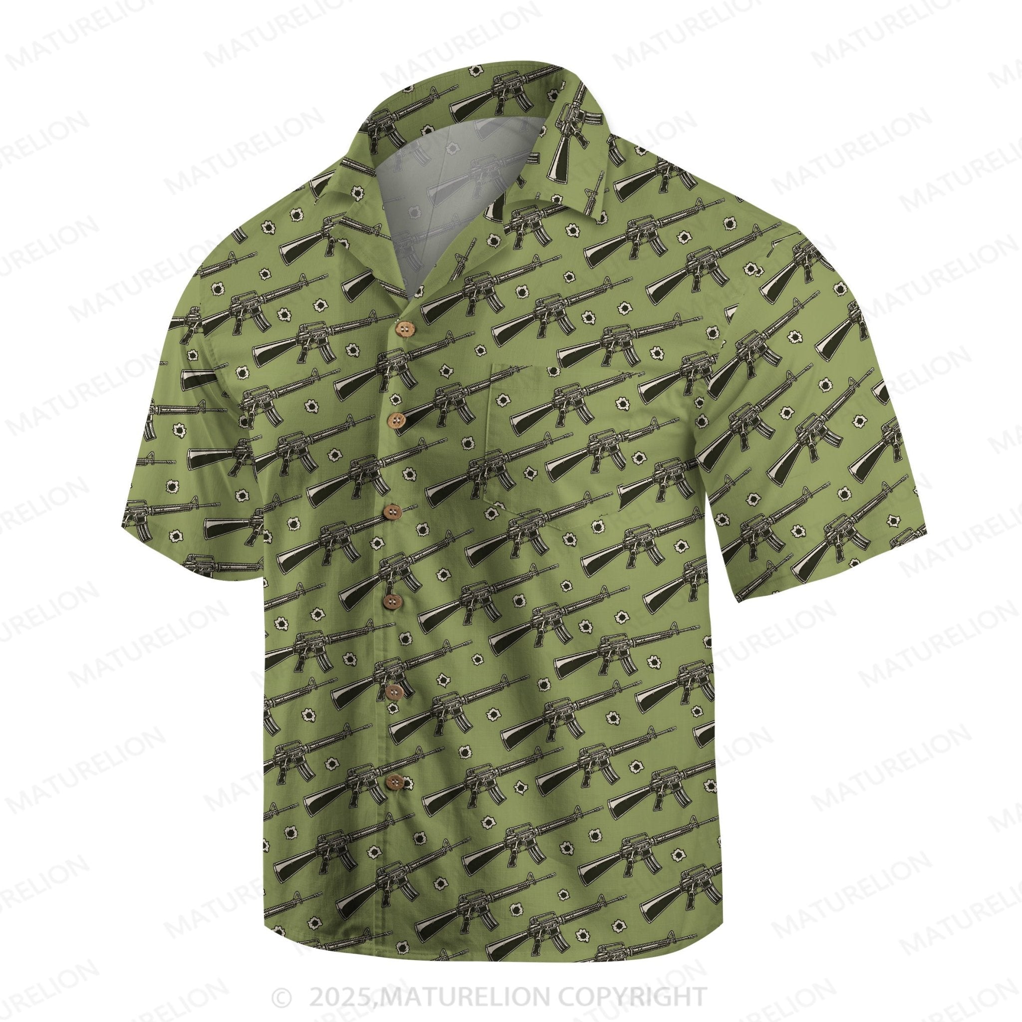 Maturelion Assault Rifle Pattern Hawaiian Shirt