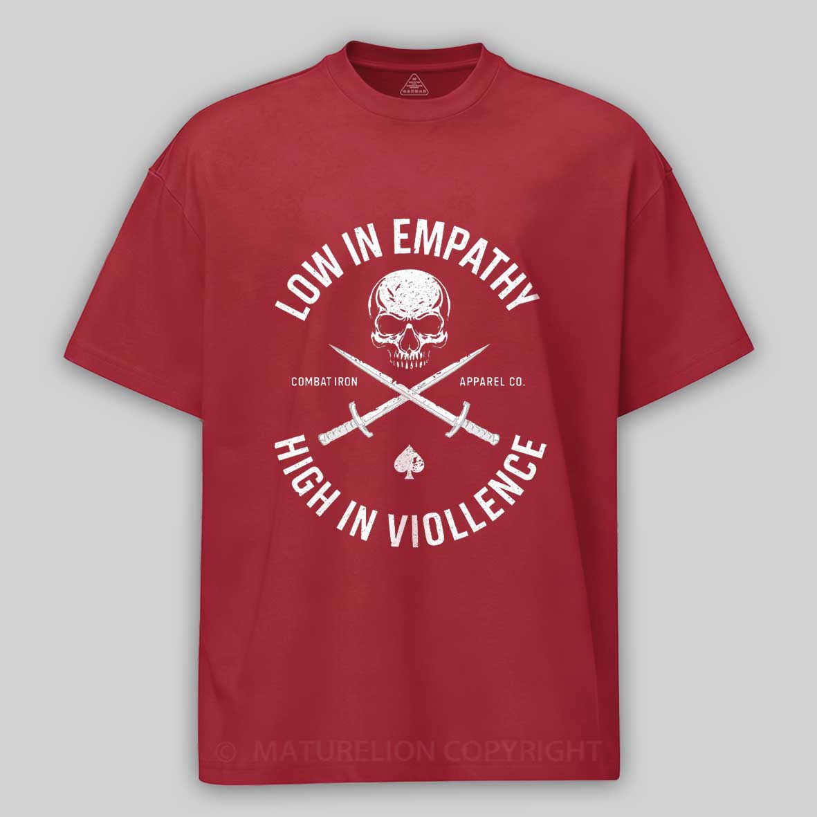 Maturelion Men's T-shirt Low In Empathy High In Violence Cotton T-shirt