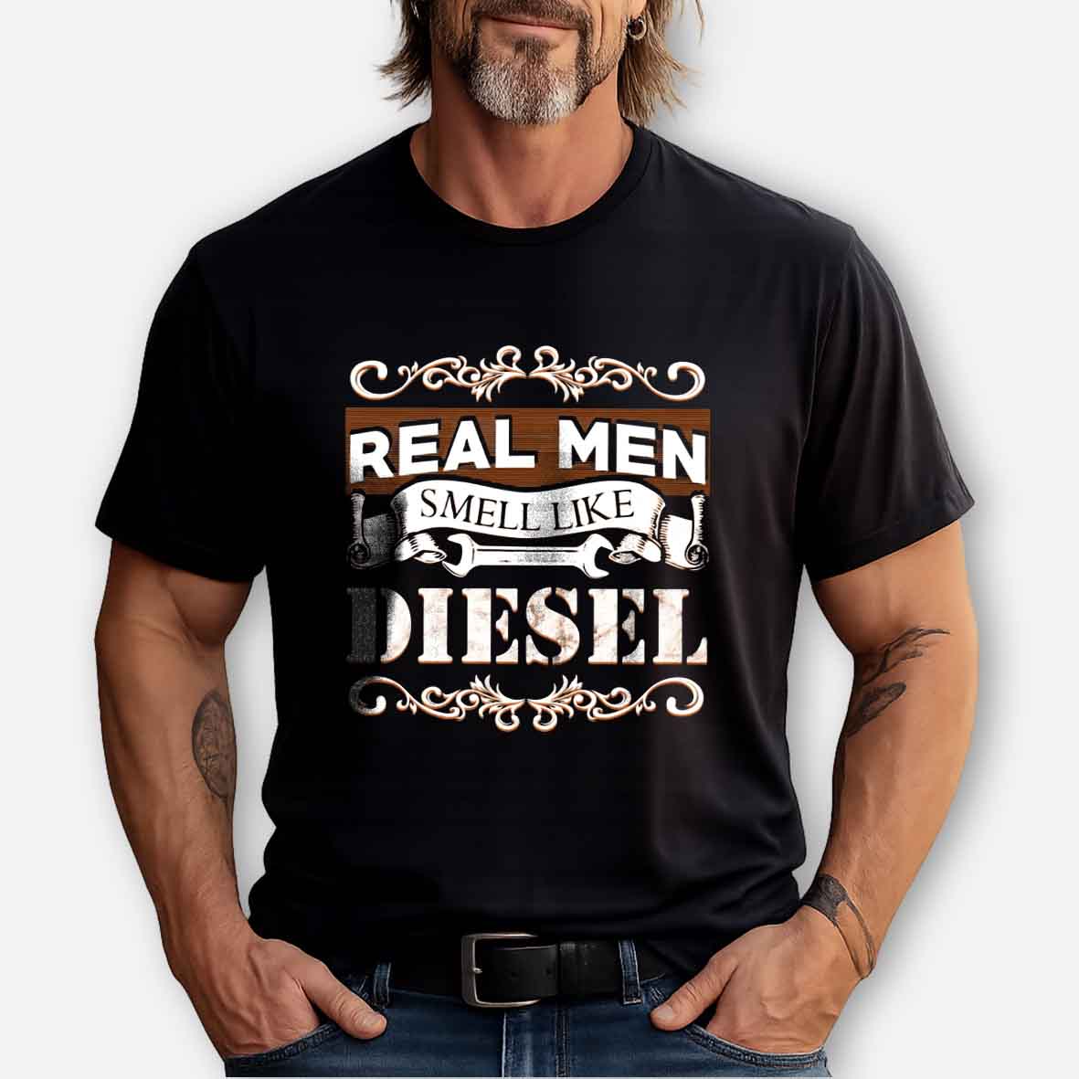 Maturelion Real Men Smell Like Diesel Cotton T-shirt