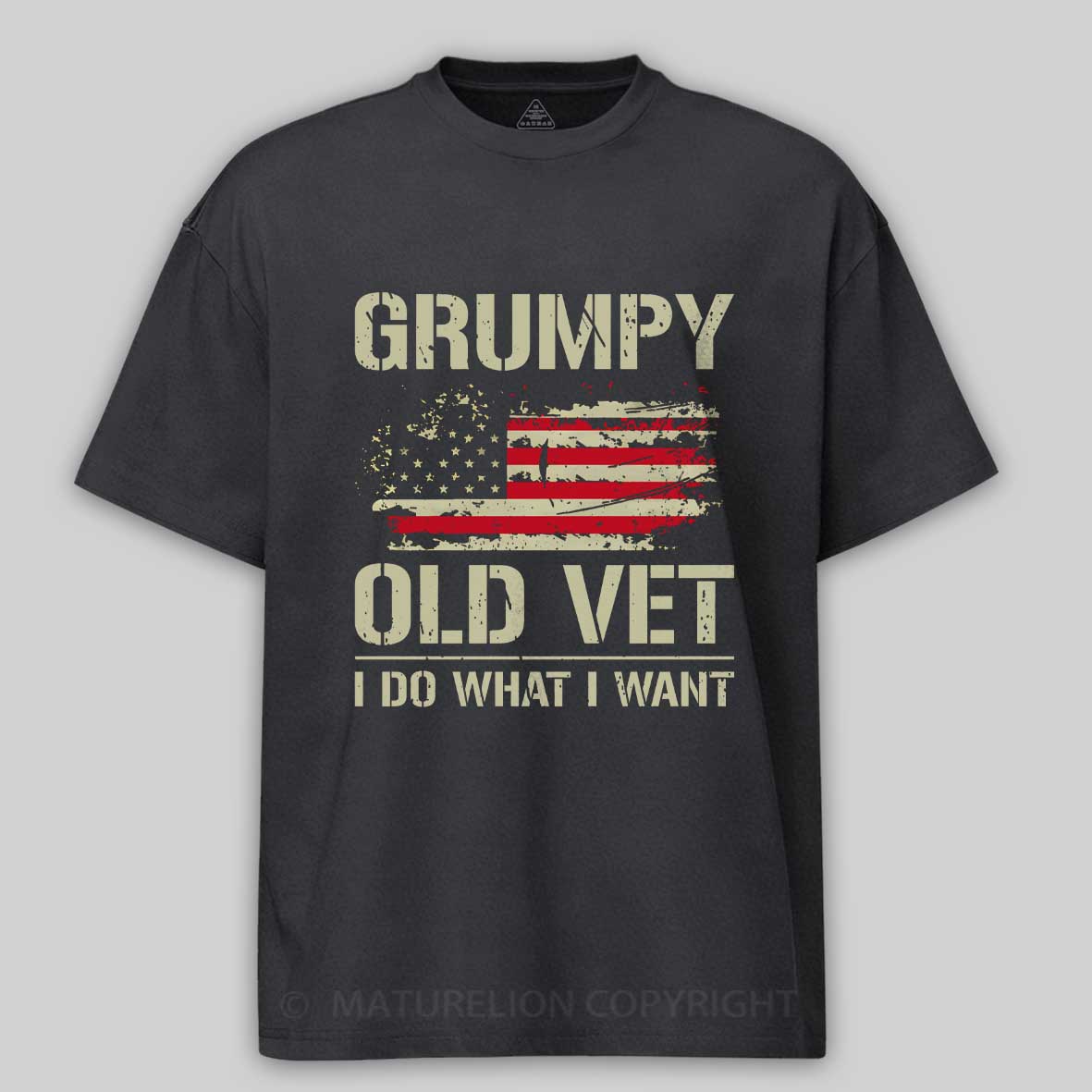 Maturelion Grumpy Old Vet I Do What I Want Retro Patriotic Cotton T-shirt