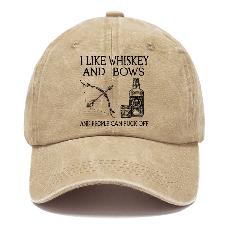 I Like Whiskey And Bows And People Can Fuck Off Custom Cap-Maturelion