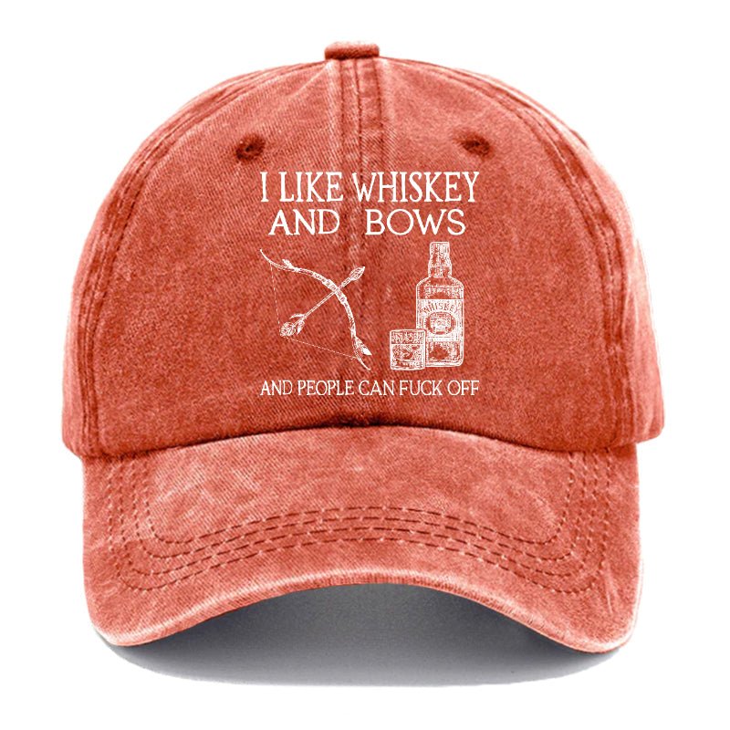 I Like Whiskey And Bows And People Can Fuck Off Custom Cap-Maturelion