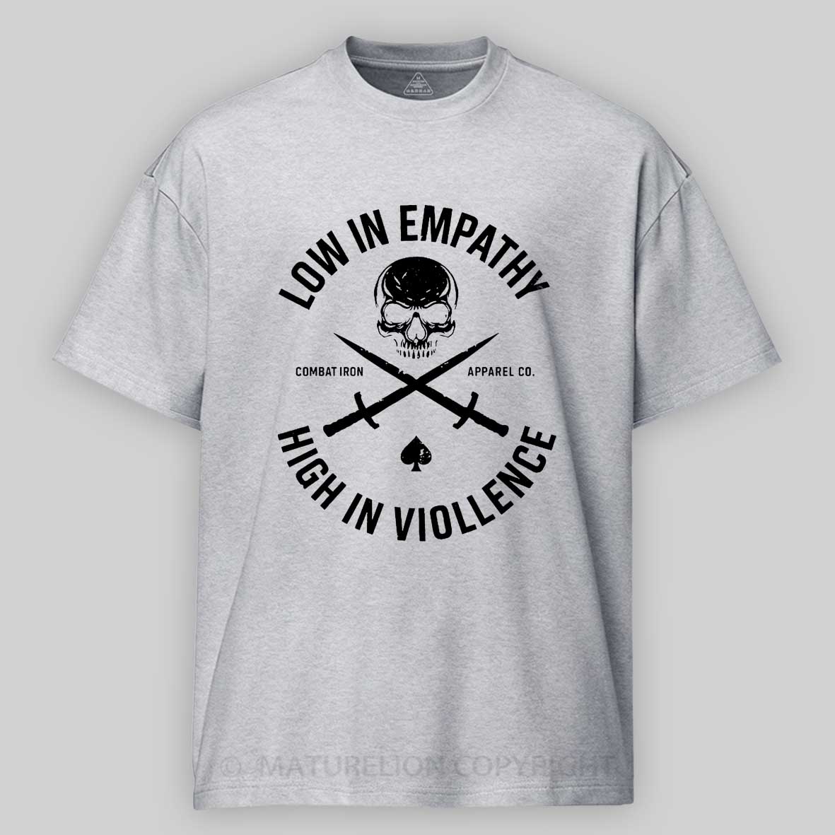 Maturelion Men's T-shirt Low In Empathy High In Violence Cotton T-shirt