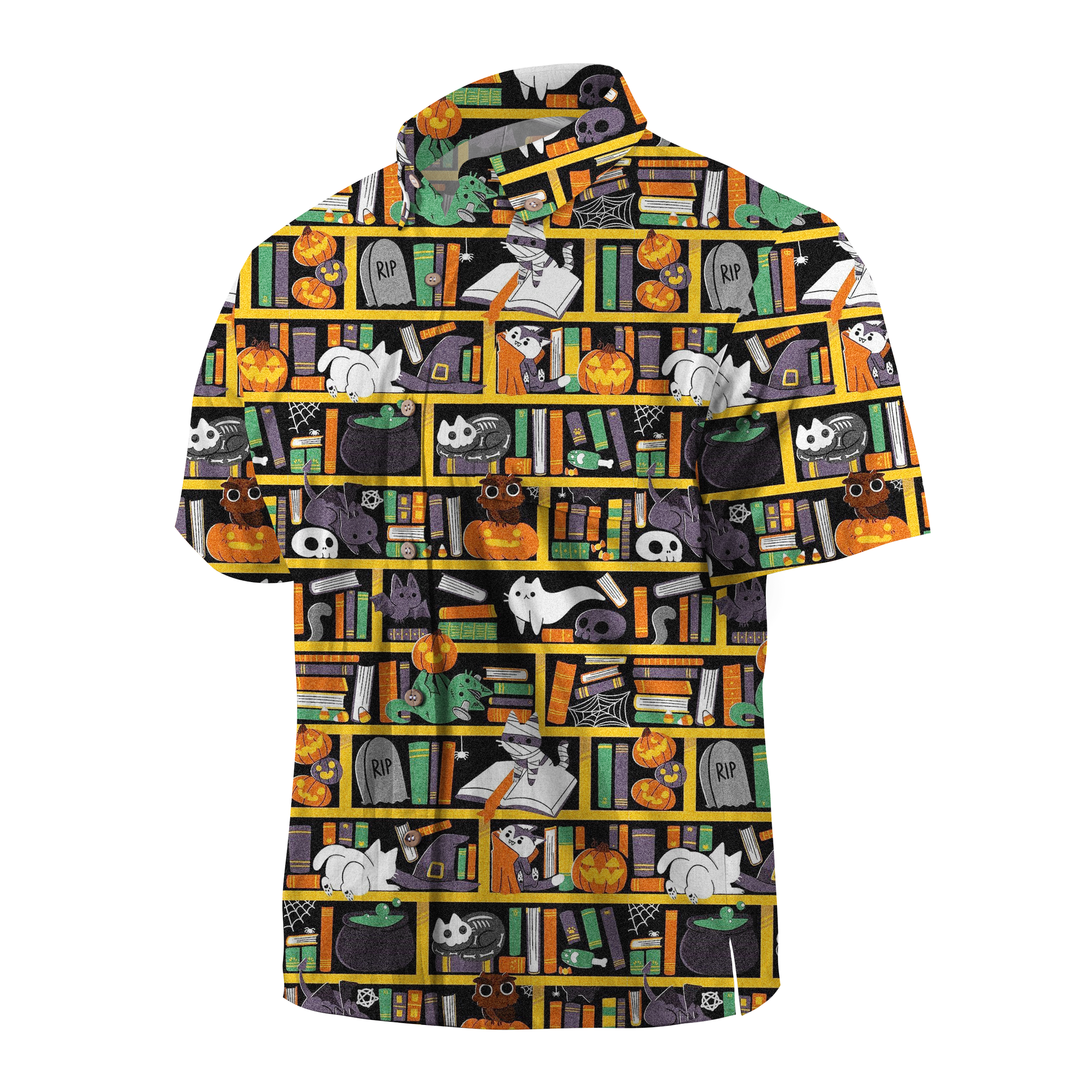 Maturelion Halloween in the Library Hawaiian Shirt