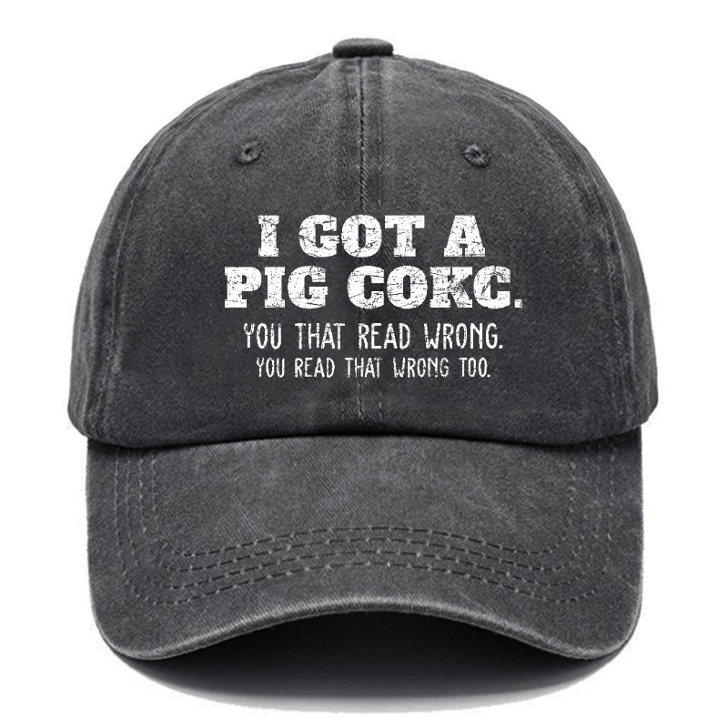 I Got A Pig Cokc You That Read Wrong You Read That Wrong Too Funny Joking Cap-Maturelion