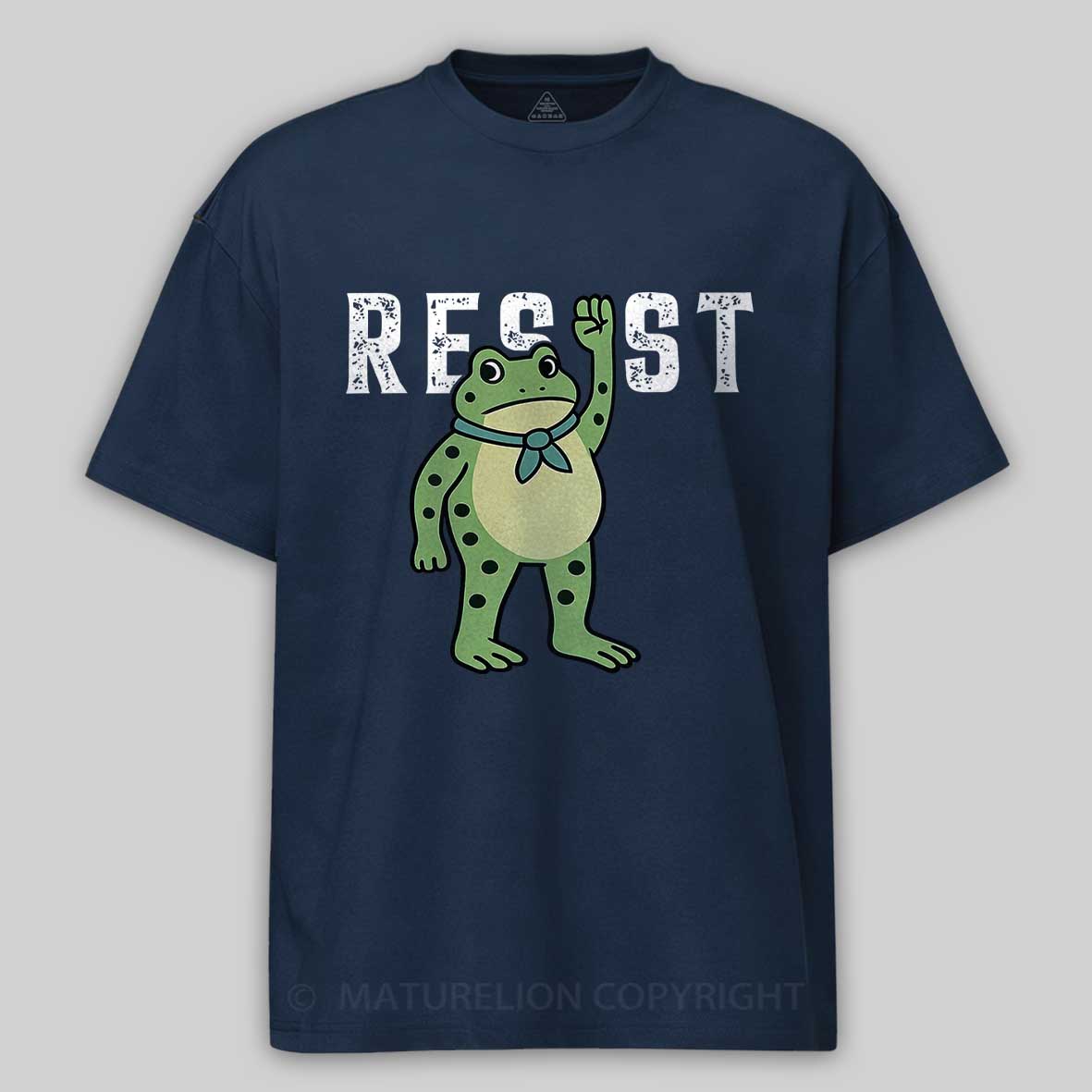 Maturelion Men's T-Shirt Resist Frog Cotton T-shirt