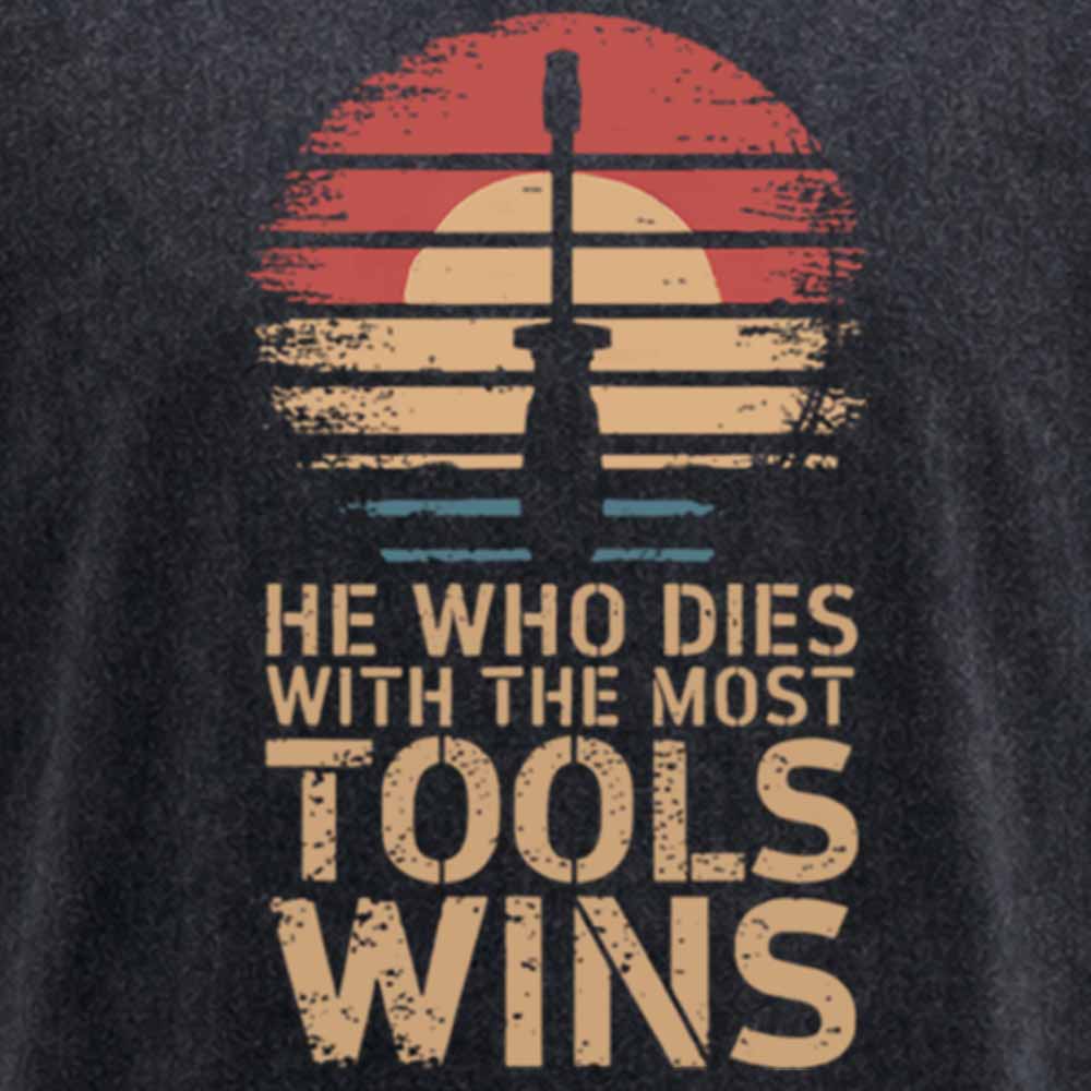 Maturelion He Who Dies With The Most Tools Wins Washed T-shirt
